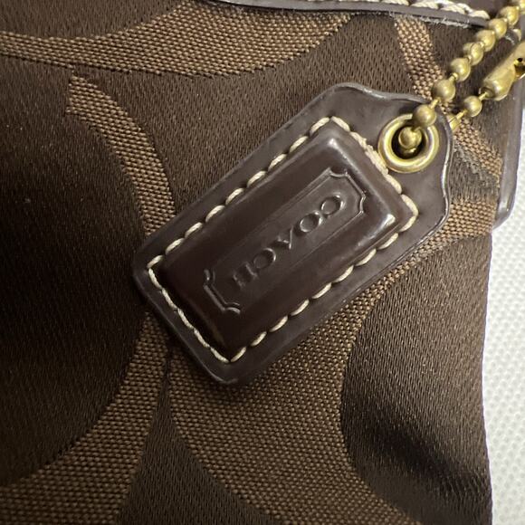 Coach Signature Logo Swingpack Crossbody Bag Brown Adjustable Strap Y2K COA - Picture 6 of 12